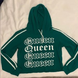 “Queen” Crop Top Hoodie
